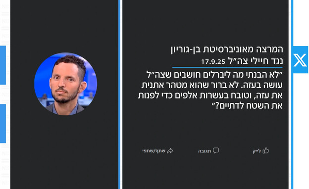 הפוסט שכתב המרצה סבסטיאן בן דניאל מאוני' בן גוריון נגד חיילי צה"ל הפוסט שכתב המרצה סבסטיאן בן דניאל מאוני' בן גוריון נגד חיילי צה"ל