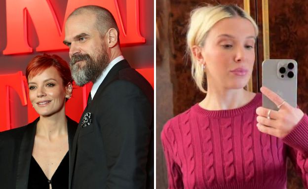 מילי בובי בראון, דיוויד הארבור, לילי אלן (צילום: אינסטגרם; Shane Anthony Sinclair/Getty Images)