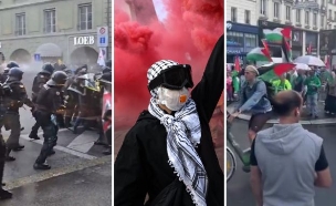 הפגנות פרו-פלסטיניות ברן שווייץ (צילום: לפי סעיף 27א' לחוק זכויות יוצרים)