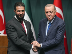 נשיא טורקיה ארדואן ונשיא סוריה אל ג'ולאני