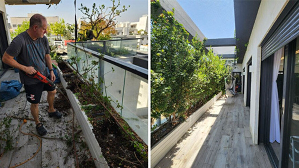 אדנית במרפסת קולאז פותח אדנית במרפסת קולאז פותח