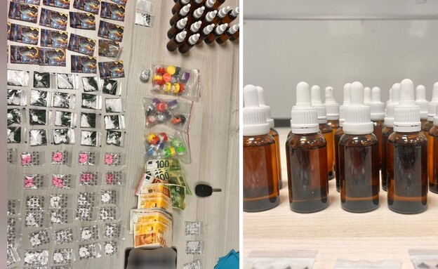 הסמים שנתפסו על הסוחר (צילום: דוברות המשטרה)