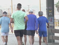 אנשים צועדים בטיילת תל אביב אנשים צועדים בטיילת תל אביב