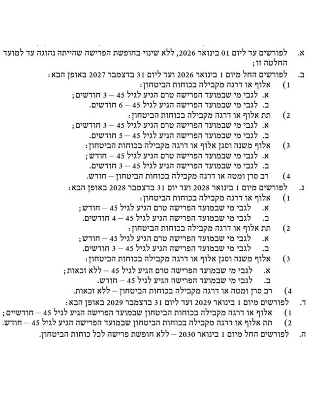 קיצוץ חופשות פרישה