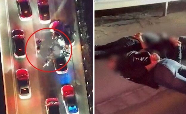 המעצר בכביש 65 (צילום: דוברות המשטרה)