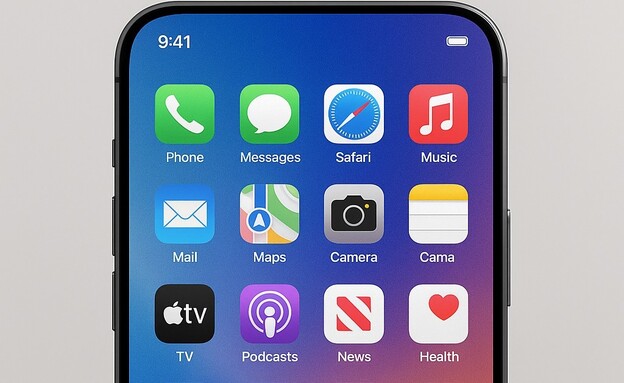 הדמיה של אייפון ללא מצלמה קדמית