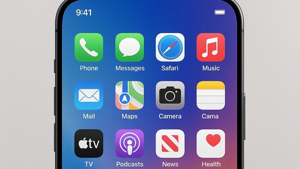 הדמיה של אייפון ללא מצלמה קדמית