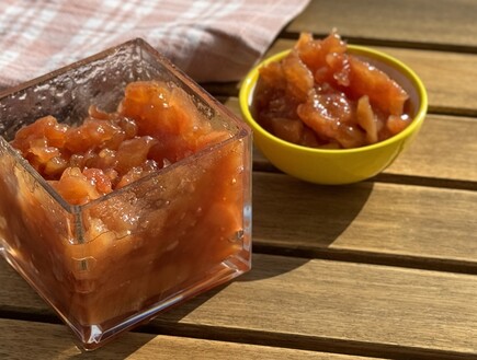 ריבת אגסים בתנור (צילום: יעל קצב)