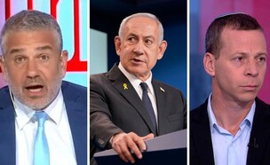 נתניהו, עמית סגל, ינון מגל (צילום: AP, חדשות 12, ערוץ 14)