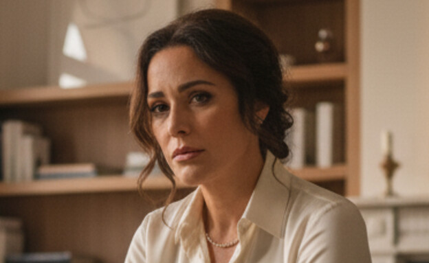 אישה עשירה יושבת על ספה (AI: mako)