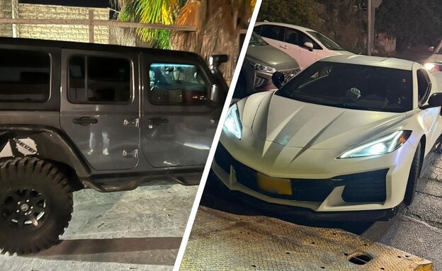 רכבים שעוקלו (צילום: דוברות המשטרה)