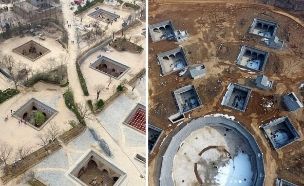 בתים תת קרקעיים בסין (צילום: אינסטגרם)