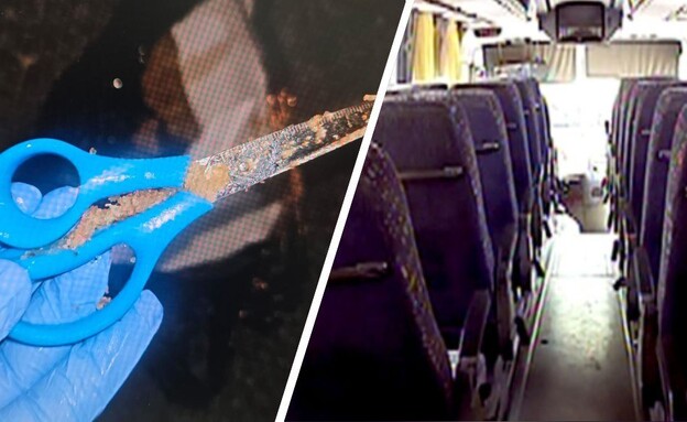 דקירה באוטובוס (צילום: דוברות המשטרה)