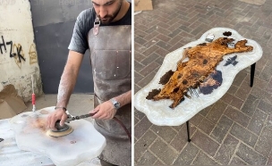 שולחן למפ (צילום: אסף כהן //  מתוך סרטון של עולם האפוקסי)