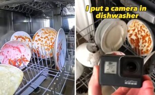 מצלמה במדיח (צילום: יוטיוב)