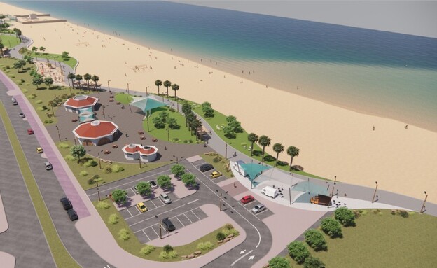 מתחם חוף "כאן" המשוקם בקריית-חיים  (הדמיה: אופיר זאבי אדריכלים)