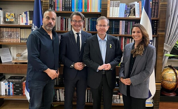 נשיא המדינה יצחק הרצוג, מנכ"ל כאן גולן יוכפז ורולנ