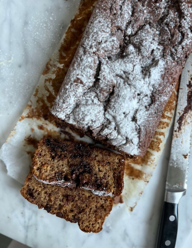 עוגת בננות ונוטלה. הופכת לפרווה בשנייה