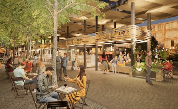 שוק נתניה הפרויקט החדש חזית  הדמיה שריג וקסמן אדריכלות נוף