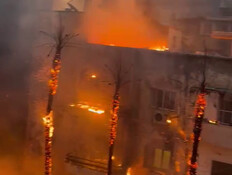 הדיירים נמלטו ברגע האחרון: תיעוד דרמטי מת"א