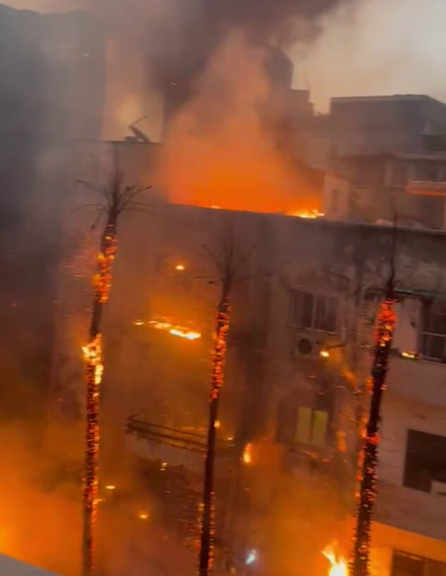 הוצת בניין דירות ברחוב החשמונאים