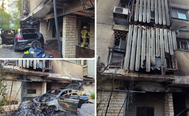 זירת השריפה בחיפה