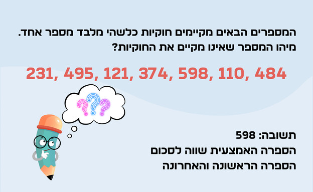 חידת המספר יוצא הדופן חידת המספר יוצא הדופן