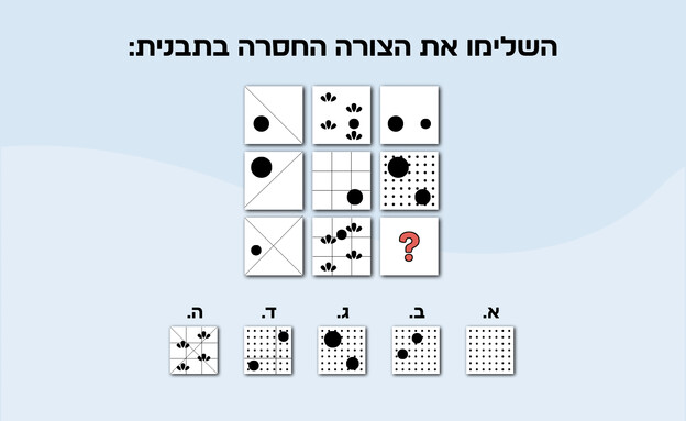 חידת הצורה החסרה חידת הצורה החסרה