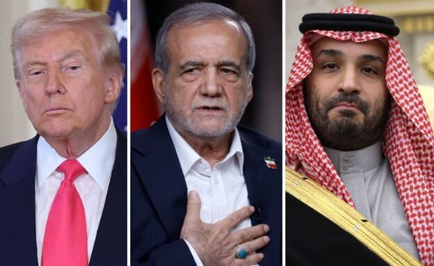 בן סלמן, פזשכיאן, טראמפ (צילום: Anna Moneymaker | John Lamparski | Win McNamee/Getty Images)