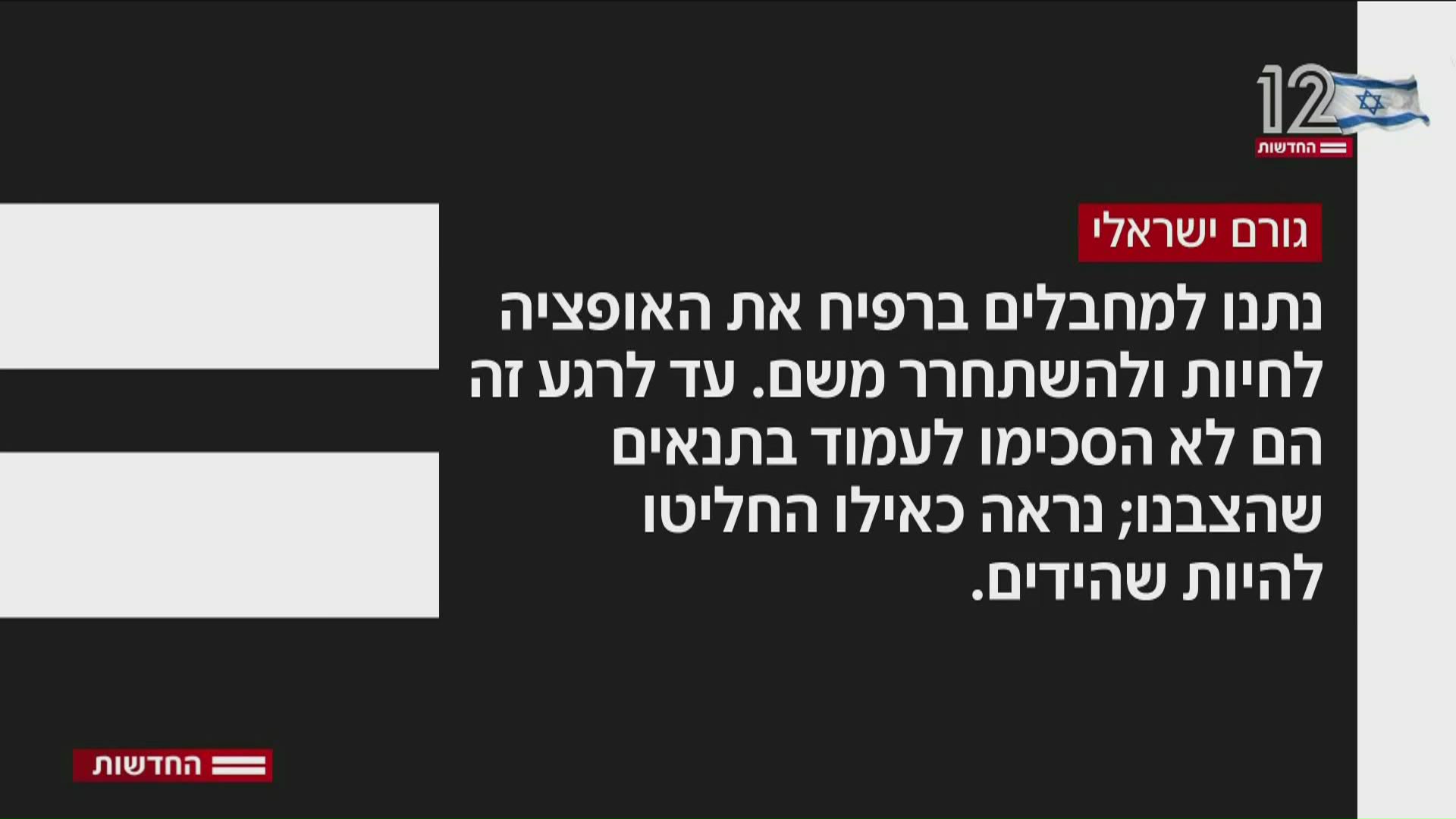 ההצעה הישראלית "למחבלים הכלואים"