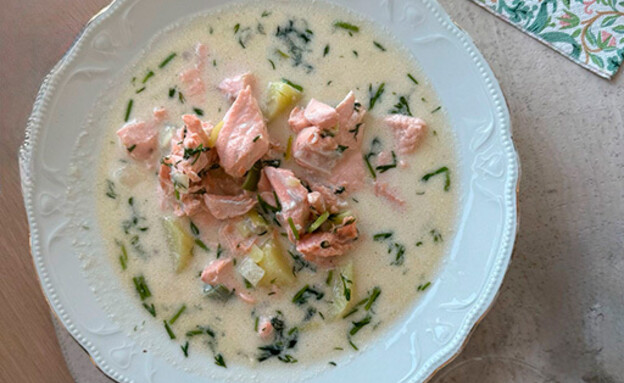 מרק סלמון פיני (צילום: לין לוי, mako אוכל)