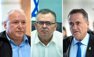 ישראל כ"ץ, דוד ביטן, דודי אמסלם (צילום: יונתן זינדל וחיים גולדברג, פלאש 90)