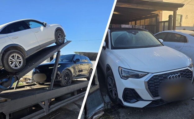 רכבי היוקרה שנתפסו (צילום: דוברות המשטרה)