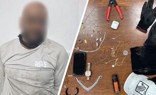 מעצר הפורץ (צילום: דוברות המשטרה)