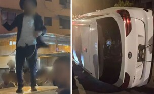 החשוד קופץ על גג ניידת של המשטרה הצבאית