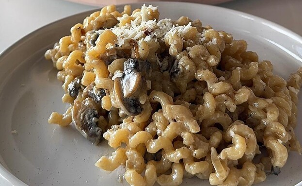 פסטה שמנת ופטריות. עוד קצת פרמזן מלמעלה פסטה שמנת ופטריות. עוד קצת פרמזן מלמעלה