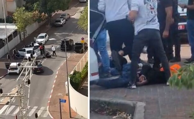  זירת הירי והמעצר בנתניה