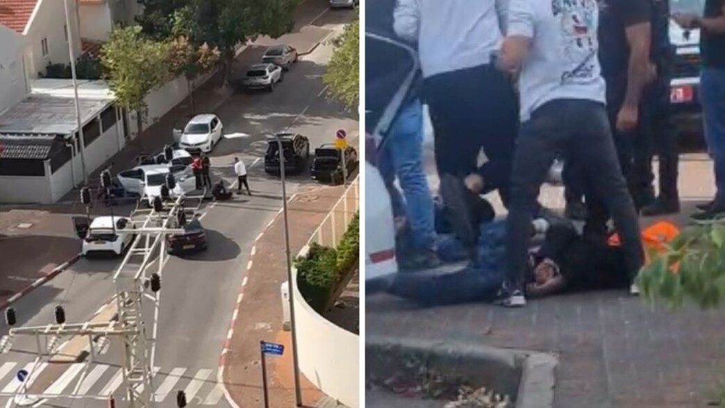  זירת הירי והמעצר בנתניה