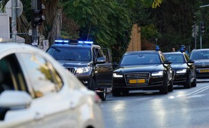 שיירת רה"מ ליד המעון בבלפור  (צילום: רן מלמד)