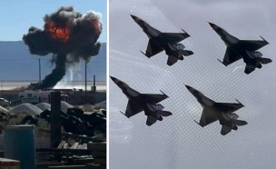 התרסקות המטוס המאריקאי (צילום: מתוך תיעוד שעלה ברשתות החברתיות, שימוש לפי סעיף 27א' לחוק זכויות יוצרים)