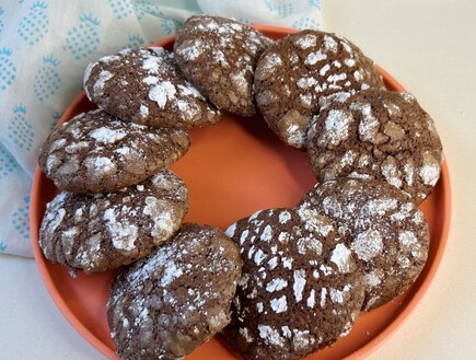 עוגיות שוקולד פאדג' מושלגות