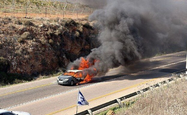 רכב פלסטיני הוצת סמוך לשילה בכביש 60 רכב פלסטיני הוצת סמוך לשילה בכביש 60