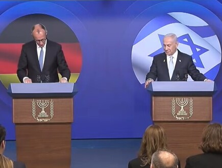 רה"מ נתניהו וקנצלר גרמניה מרץ במסיבת עיתונאים משותפת