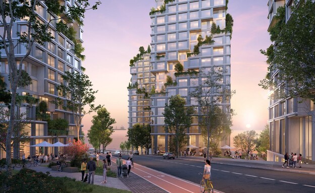 הדמייה של פרויקט קריית שפרינצק חיפה - קרדיט: תכנון: ארז אלה HQ אדר (הדמיה: אלכס לובימוב)