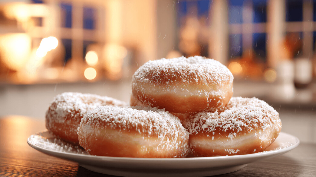 סופגניות לכבוד חג החנוכה והדלקת הנרות