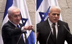 ראש האופוזיציה לפיד וראש הממשלה נתניהו (צילום: ערוץ הכנסת)