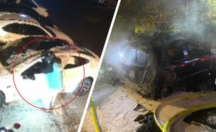 הצתת רכבים ברחובות  (צילום: רחובות ניוז)