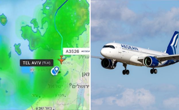 מטוס אגיאן לבנון  (צילום: Flightradar24 | shutterstock | InsectWorld)