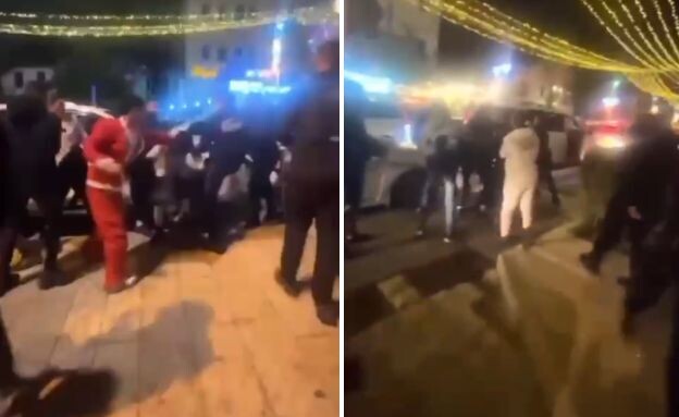 קטטה המונית בחיפה (צילום: 27א')