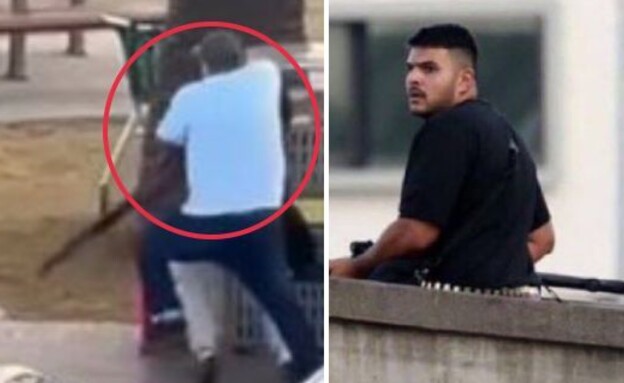 המחבל בזירת הפיגוע  (צילום: מתוך תיעוד שעלה ברשתות החברתיות, שימוש לפי סעיף 27א' לחוק זכויות יוצרים)